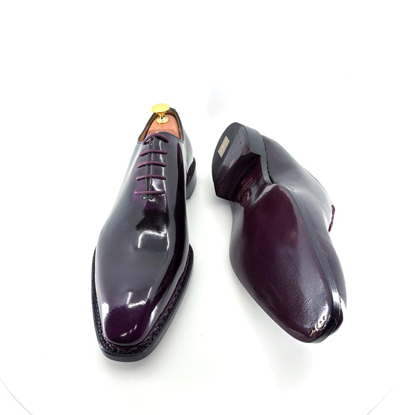 Ugo Vasare Jason Wholecut Patent Calfskin Oxford - Purple