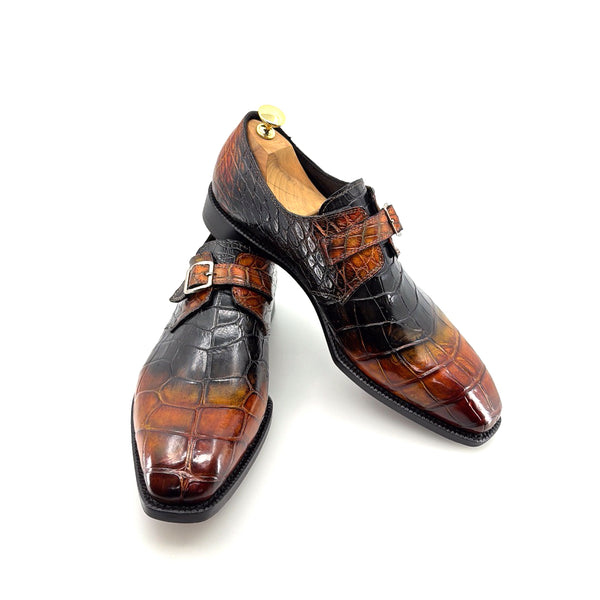 Maurice Custom Rodeo Alligator Shoe - Black/Tan