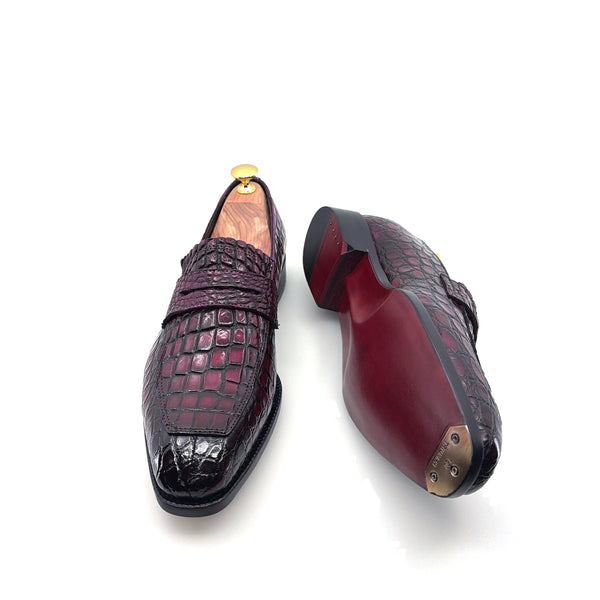 Maurice Custom Made Mirage Alligator Loafer - Dark Purple