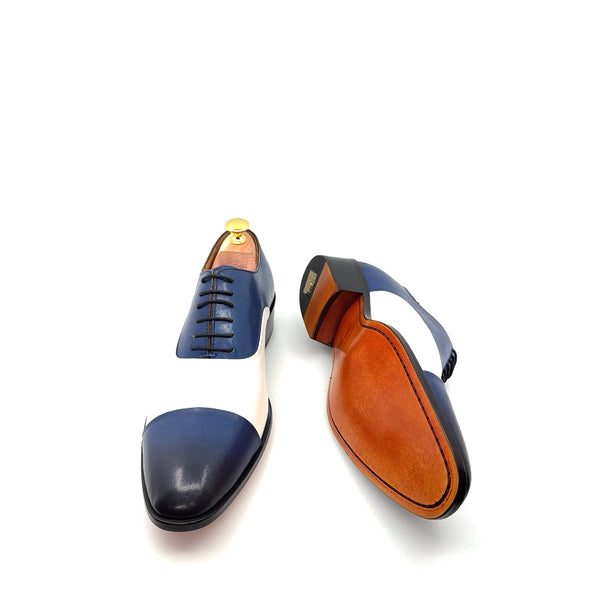 Ugo Vasare Vegas Leather Shoes - Blue/Cream