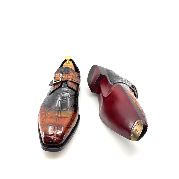 Maurice Custom Rodeo Alligator Shoe - Black/Tan