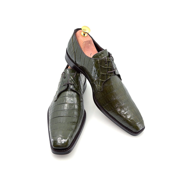 Mezlan Anderson Crocodile Oxford - Olive