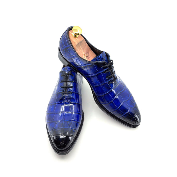 Maurice Georgia Alligator Oxford - Cobalt/Blue