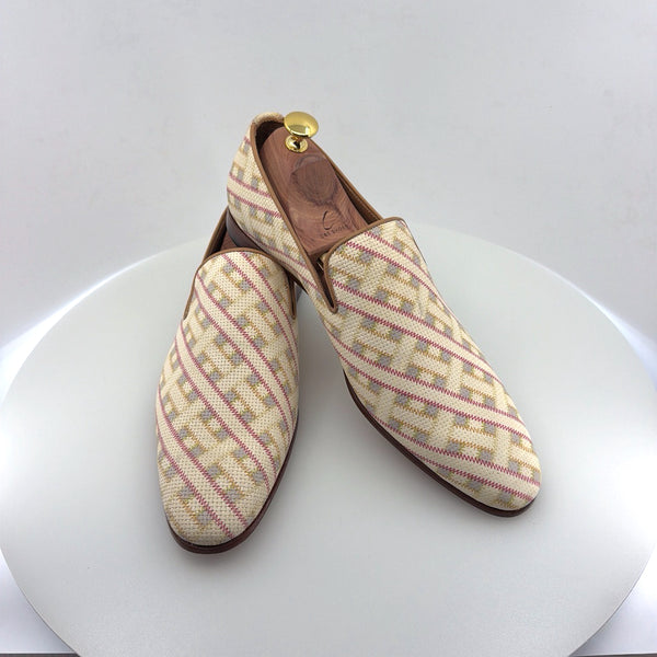 C Collection Printed Leather Loafer - Beige