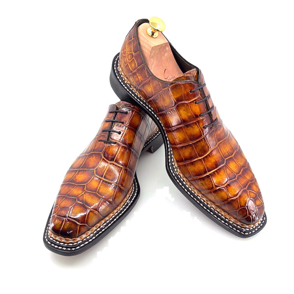 Maurice Presidente Custom Made Alligator Oxford - Cognac