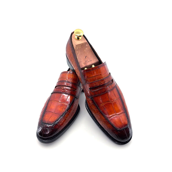 Maurice Custom Made Mirage Alligator Loafer - Cognac