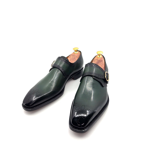 Ugo Vasare Monkstrap Calfskin Shoe - Green