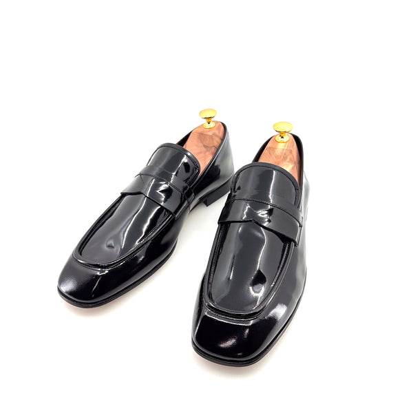 C Collection Patent Leather Penny Loafer - Black
