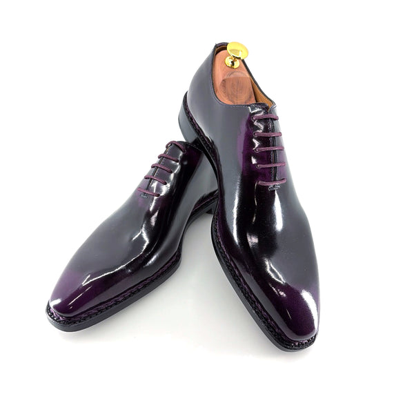Ugo Vasare Jason Wholecut Patent Calfskin Oxford - Purple