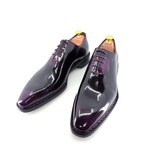 Ugo Vasare Jason Wholecut Patent Calfskin Oxford - Purple