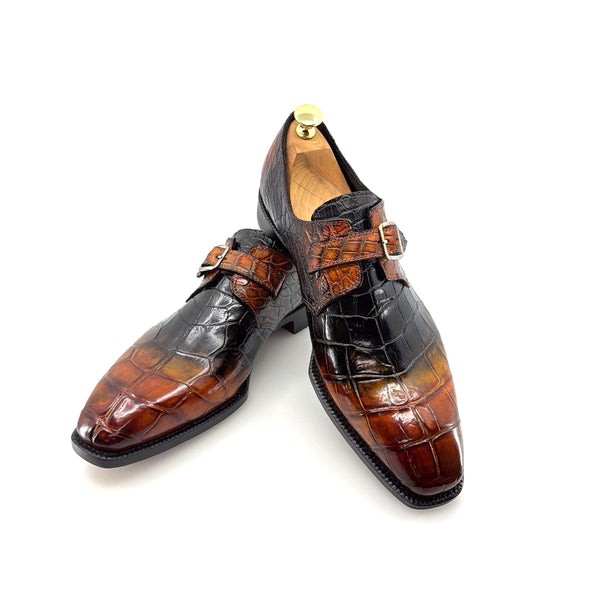 Maurice Custom Rodeo Alligator Shoe - Black/Tan
