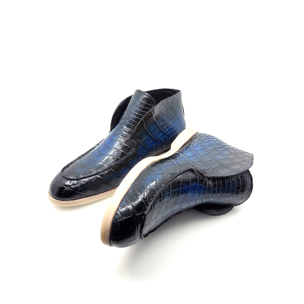 Maurice Nashville Custom Made Alligator Shoe - Navy