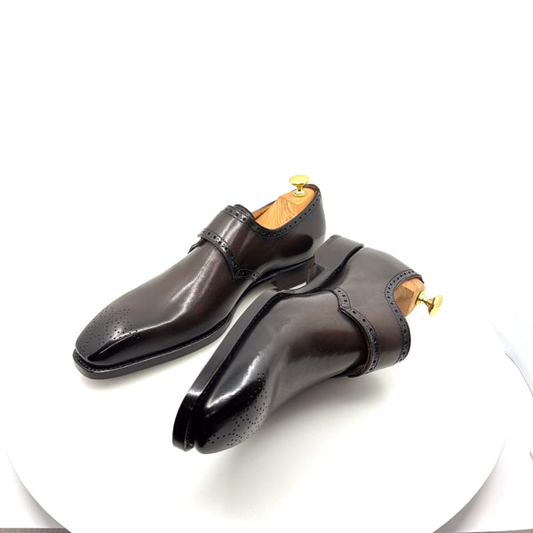 Ugo Vasare Monkstrap Calfskin Shoe - Brown