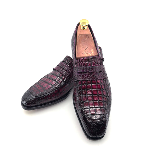 Maurice Custom Made Mirage Alligator Loafer - Dark Purple
