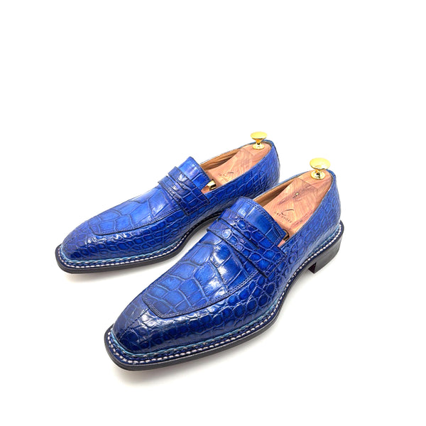 Maurice Carolina Custom Made Alligator Loafer - Cobalt Blue