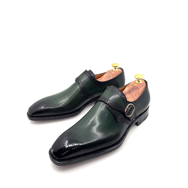 Ugo Vasare Monkstrap Calfskin Shoe - Green