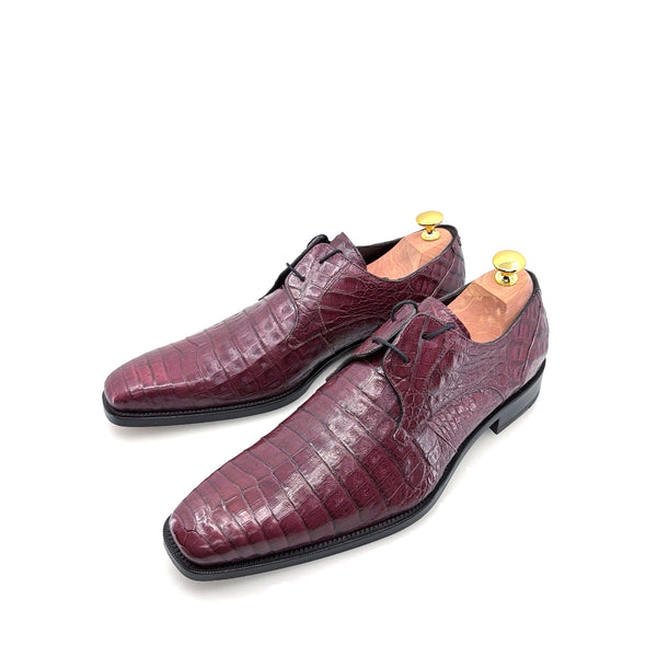 Mezlan Anderson Crocodile Oxford - Burgundy
