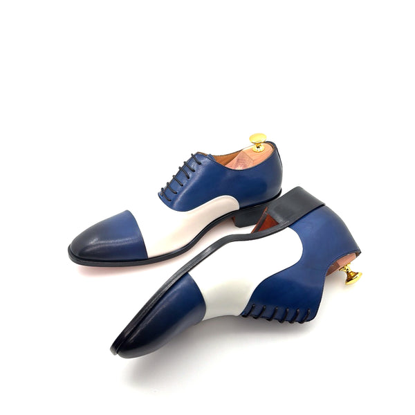 Ugo Vasare Vegas Leather Shoes - Blue/Cream