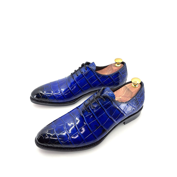 Maurice Georgia Alligator Oxford - Cobalt/Blue
