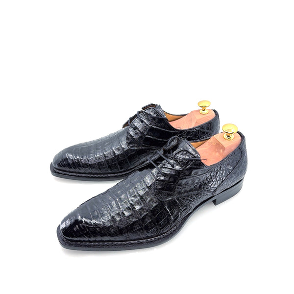 Mezlan "Cratos" Crocodile Derby Black