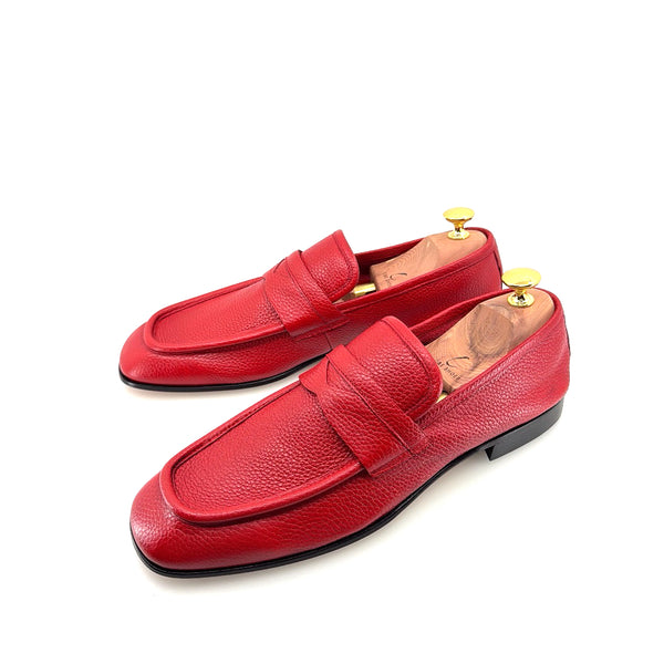 C Collection Deerskin Penny Loafer - Red