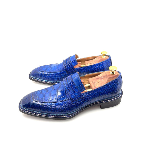 Maurice Carolina Custom Made Alligator Loafer - Cobalt Blue