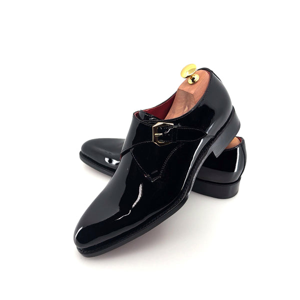 Ugo Vasare Patent Monkstrap - Black