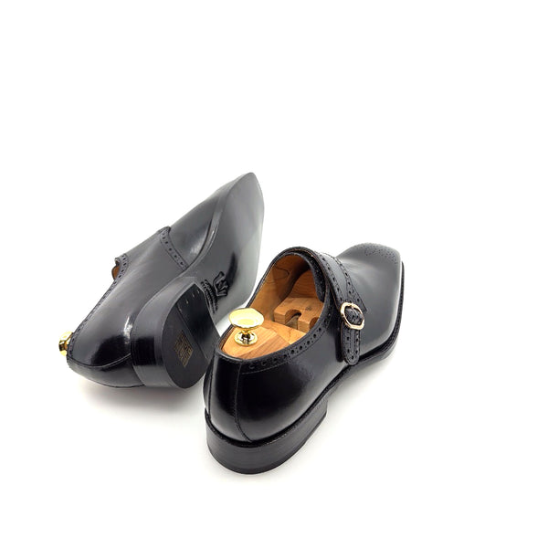 Ugo Vasare Monkstrap Calfskin Shoe - Black