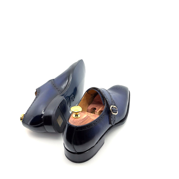 Ugo Vasare Monkstrap Calfskin Shoe - Navy