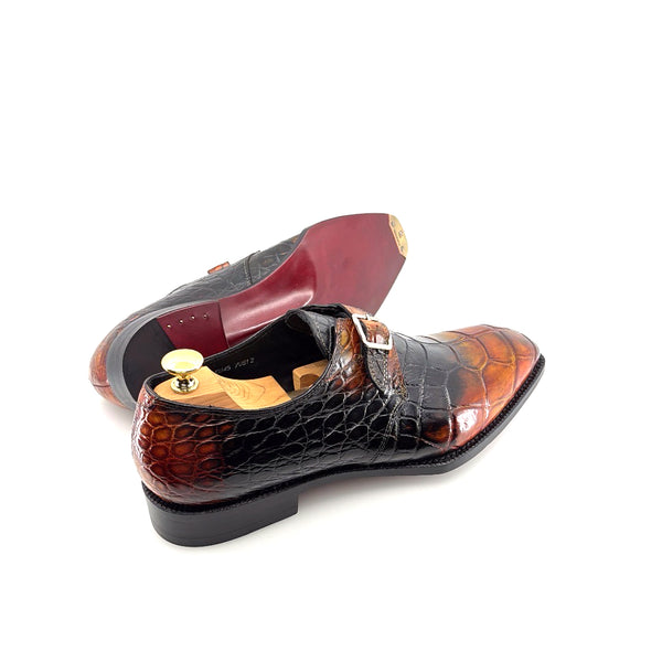 Maurice Custom Rodeo Alligator Shoe - Black/Tan