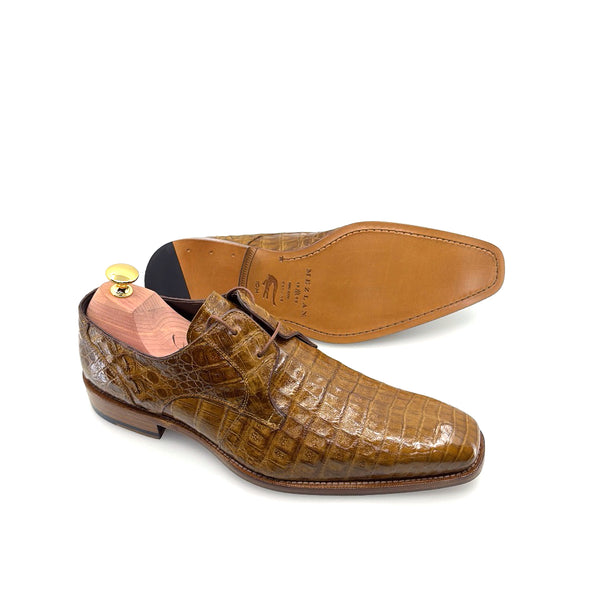 Mezlan Anderson Crocodile Oxford - Camel