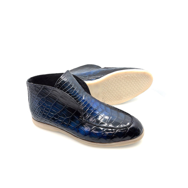 Maurice Nashville Custom Made Alligator Shoe - Navy