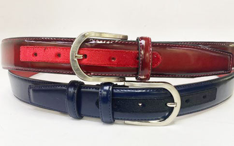 Style: C Collection Leather/Velvet Belt Red