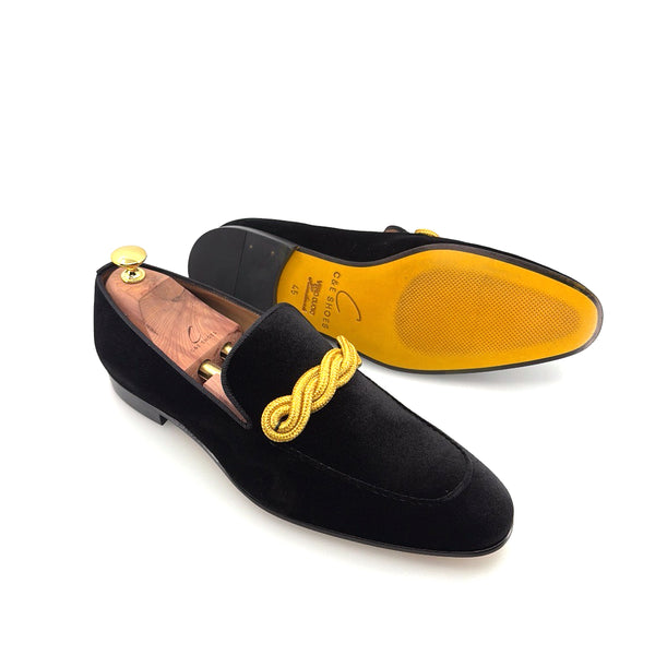 C Collection Velvet Loafer - Black