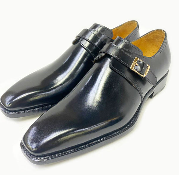 Ugo Vasare "Brooks" Monkstrap Shoe Black