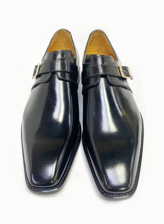 Ugo Vasare "Brooks" Monkstrap Shoe Black