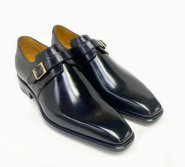 Ugo Vasare "Brooks" Monkstrap Shoe Black