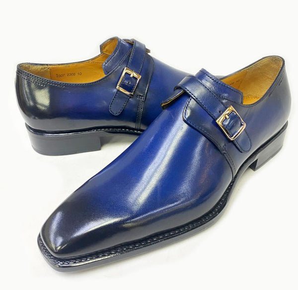 Ugo Vasare "Brooks" Monkstrap Shoe Navy