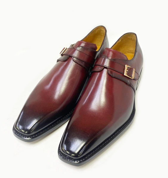 Ugo Vasare "Brooks" Monkstrap Shoe Burgundy