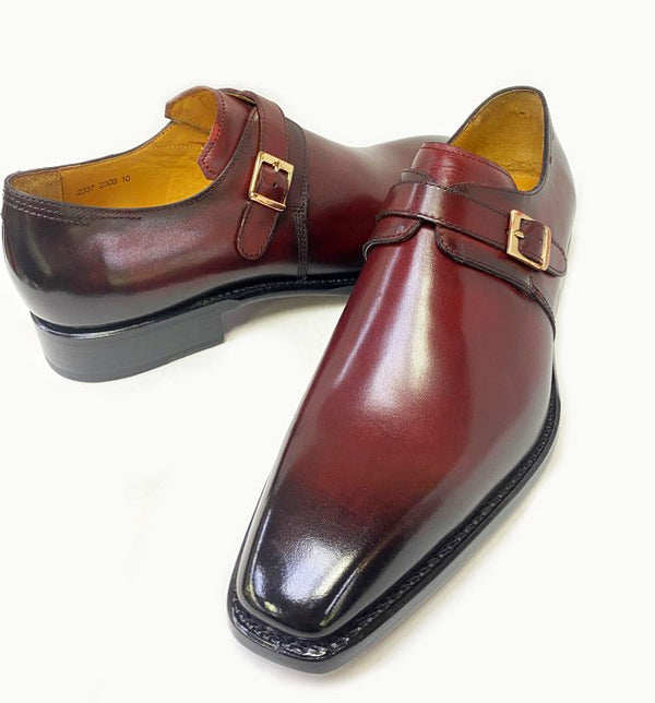 Ugo Vasare "Brooks" Monkstrap Shoe Burgundy