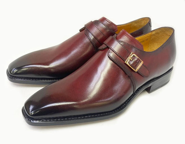 Ugo Vasare "Brooks" Monkstrap Shoe Burgundy