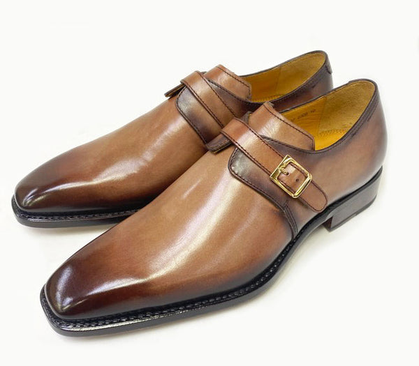 Ugo Vasare "Brooks" Monkstrap Shoe Walnut