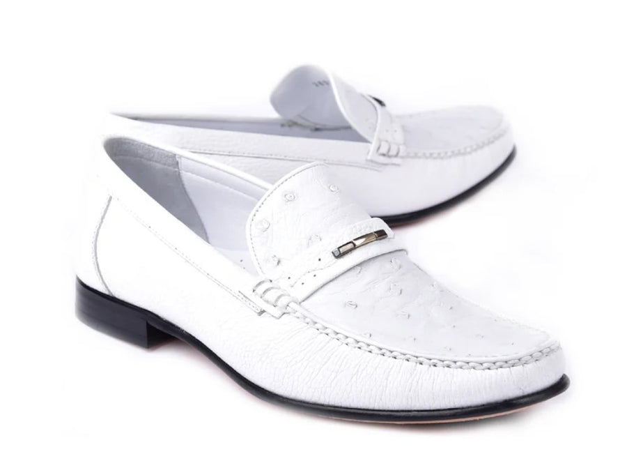 Corrente Style 3898 Ostrich Loafer White