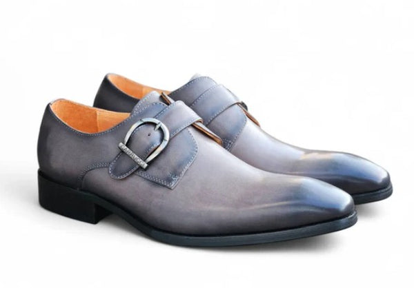 Calfskin Monkstrap Grey