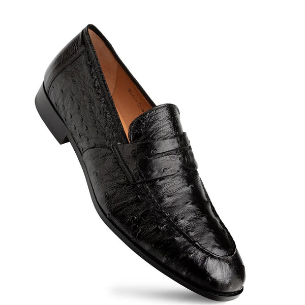 "Nogales" Ostrich Loafer Black