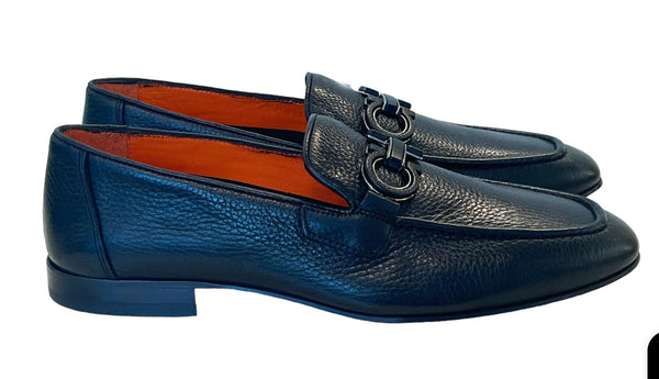 Pelle Pebbled Leather Loafer Black