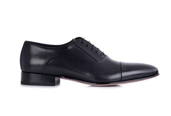 Corrente Leather Cap Toe Oxford - Black