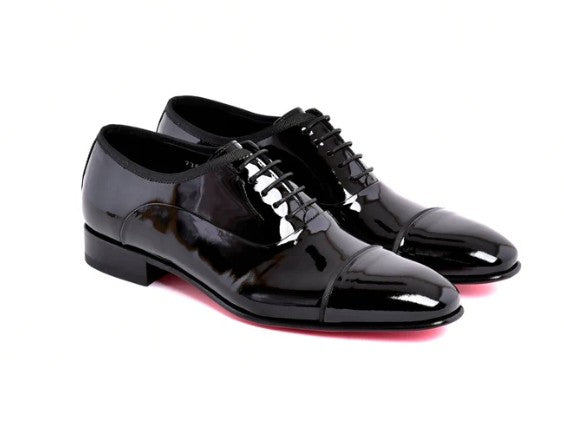 Corrente Patent Leather Cap Toe Oxford - Black
