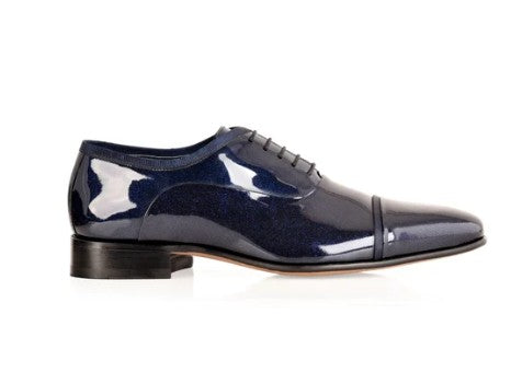 Corrente Patent Leather Cap Toe Oxford - Navy