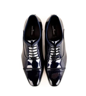 Corrente Patent Leather Cap Toe Oxford - Navy